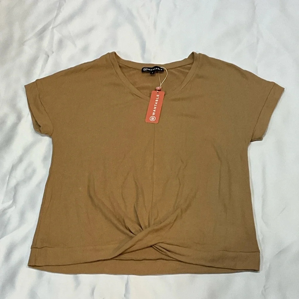 Wantable V-Neck Twist Front Top - Picture 1 of 6